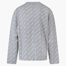 Balenciaga All-over Iconic Logo Cotton Cardigan Gray