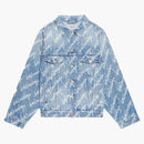 Balenciaga All Over Logo Denim Jacket Blue White