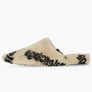 Balenciaga All Over Logo Mule Biege Teddy