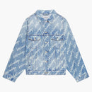 Balenciaga all over logo oversized denim jacket indigo