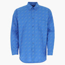 Balenciaga All Over Logo Shirt Blue White