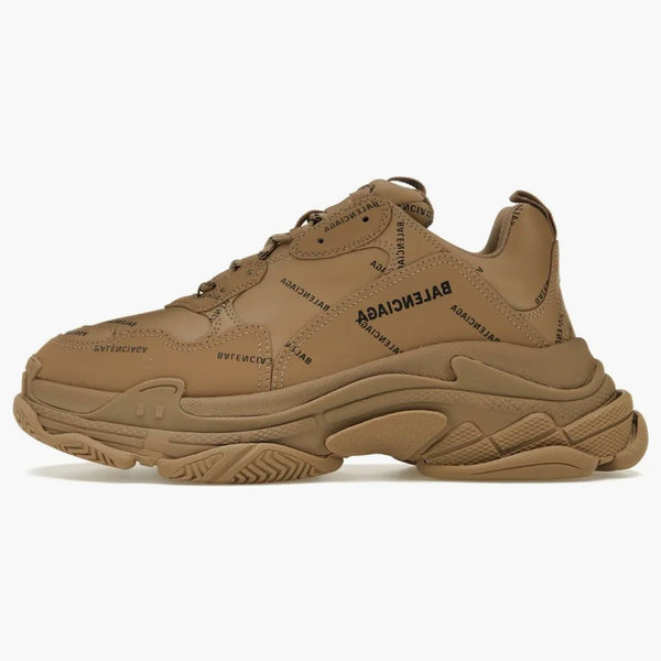 Balenciaga all over logo triple s beige