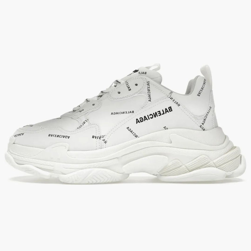Balenciaga po celém logu Triple S White Black