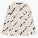 Balenciaga Allover Logo Crewneck White