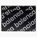 Balenciaga Allover Logo Print Cardholder Black/Silver-Tone
