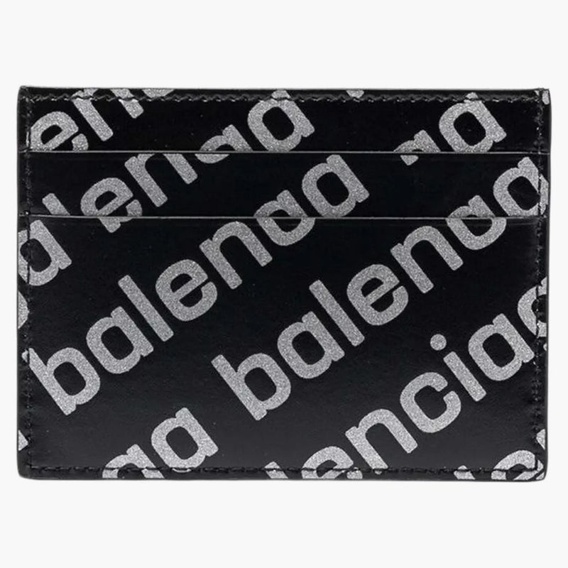 Balenciaga allover logo držitel tiskové karty Černý/stříbrný tóne