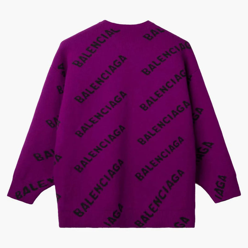 Balenciaga Alover Logo Sweater Fuchsia/Black