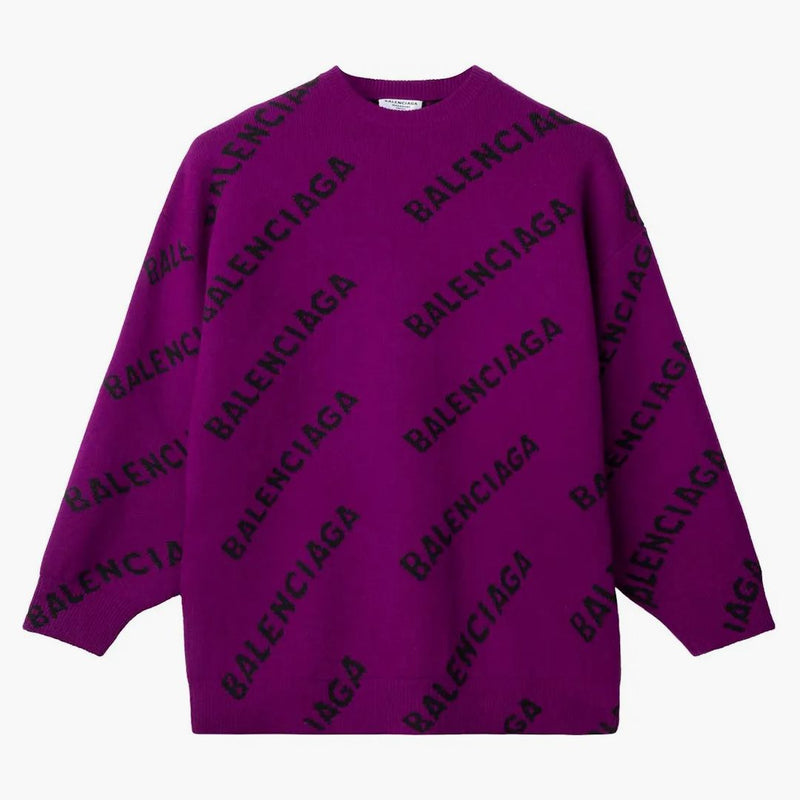 Balenciaga Alover Logo Sweater Fuchsia/Black