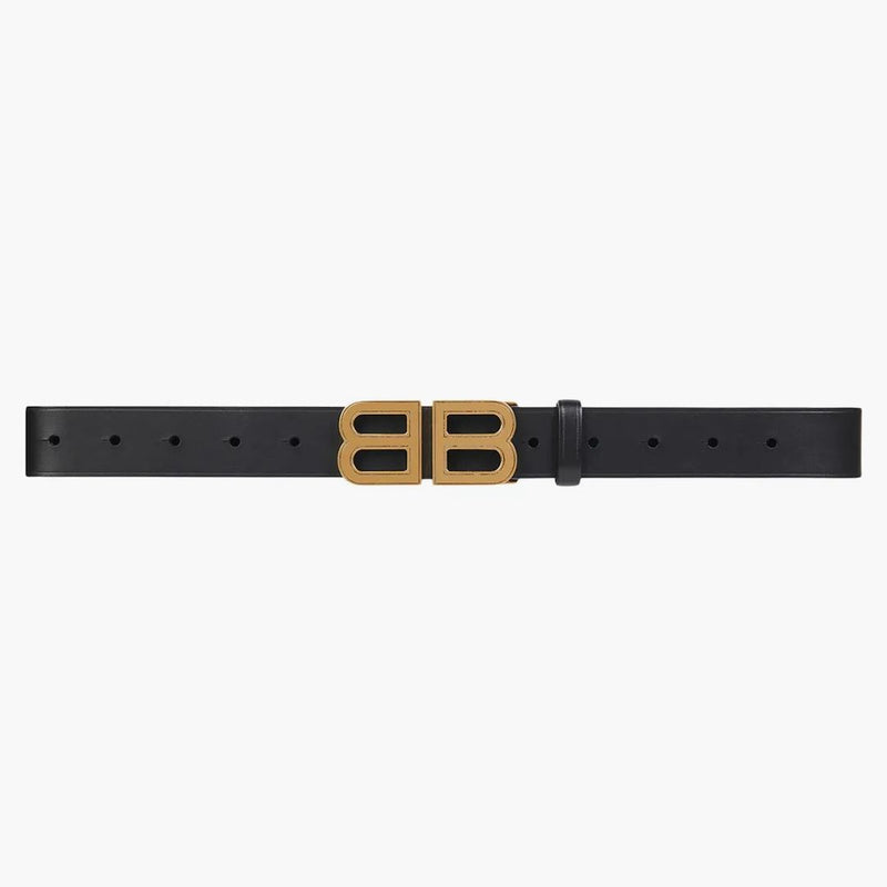 Balenciaga Bb Hourglass Belt Medium Black/aged Gold