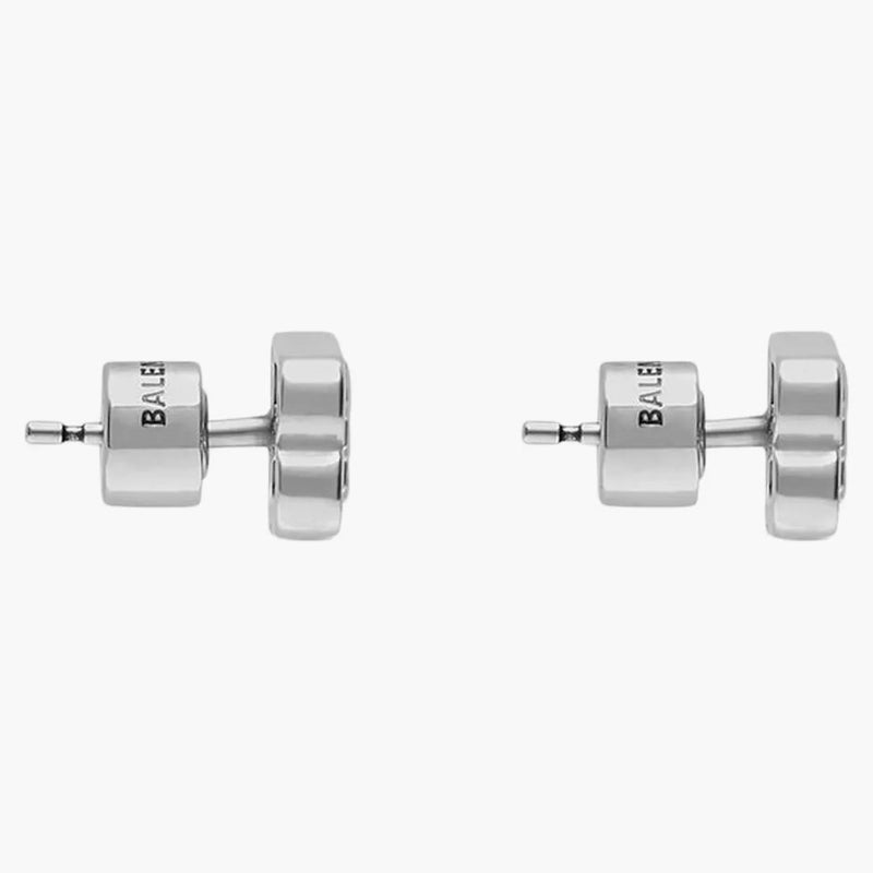 Balenciaga BB Icon Earrings Antique Silver