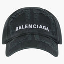 Balenciaga BB Laser Destroyed Velcro Tab Cap Black/White
