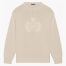 Balenciaga BB Laurel Crown Logo Crewneck Knitted Sweater Beige