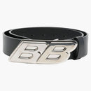 Balenciaga BB Logo Buckle Belt Black/Silver-Tone
