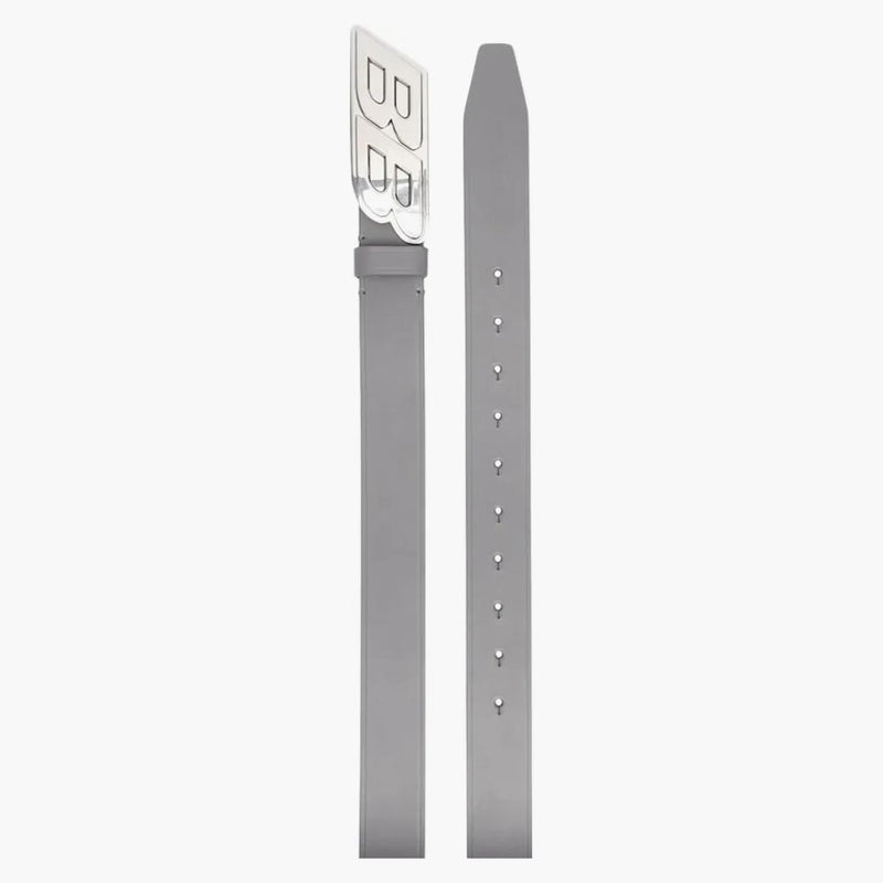 Balenciaga BB Logotipo Cinturón de hebilla Gris/plata