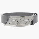 Balenciaga Bb Logo Buckle Belt Light Gray/silver
