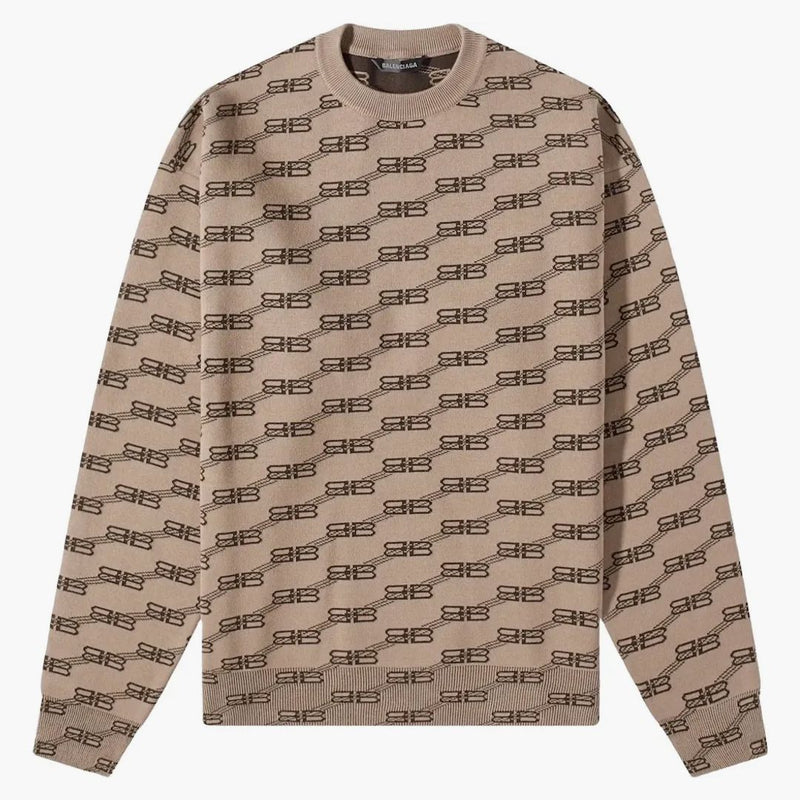 Balenciaga BB LOGO Crewneck Beige