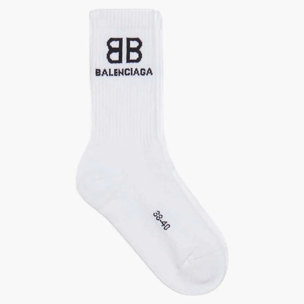 Balenciaga BB Logo Tennis Socks White/Black