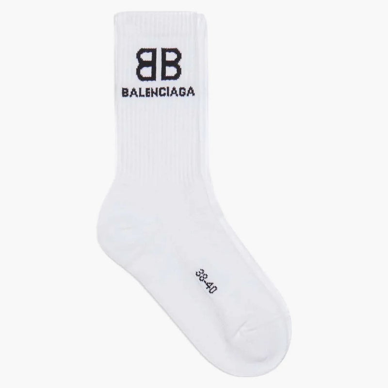 Balenciaga BB Logo Tennis Socks White/Black
