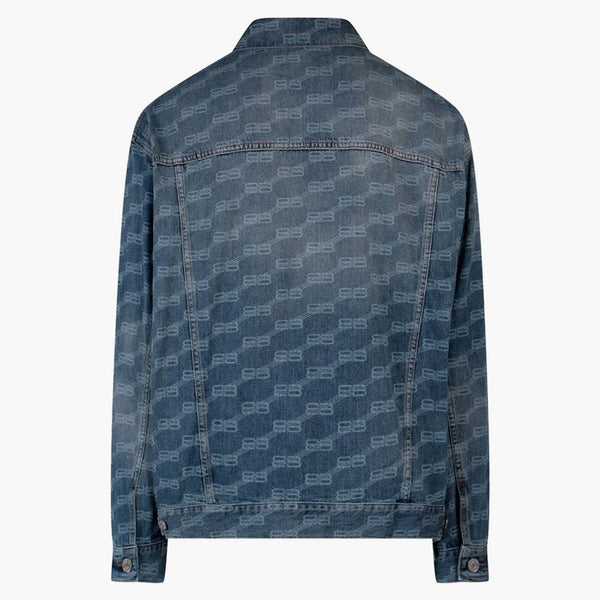 Balenciaga BB Monogram Denim Jacket Blue