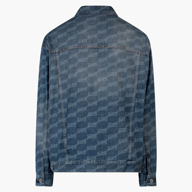 Balenciaga BB Monogram Denim Jacket Blue