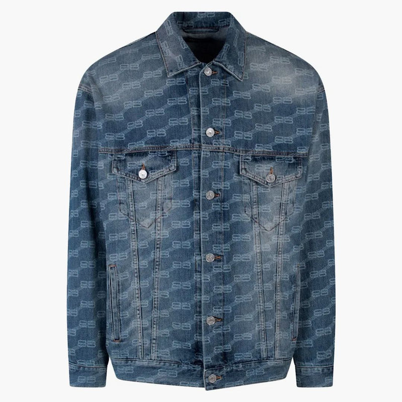 Balenciaga BB Monogram Denim Jacket Blue