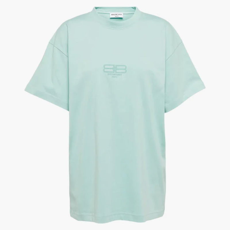 Balenciaga BB Paris Icon Cotton T-Shirt Aqua Green