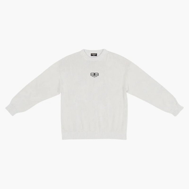 Balenciaga Bb Paris Icon Large Fit Sweater Off White/black