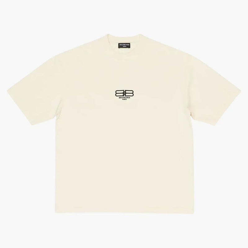 Balenciaga BB Paris Icon Medium Fit T-Shirt Light Beige/Black Logo