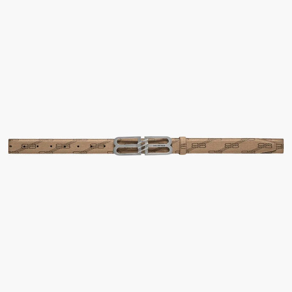 Balenciaga BB Signature Belt 30 mm BB Monogram Beige/Brown