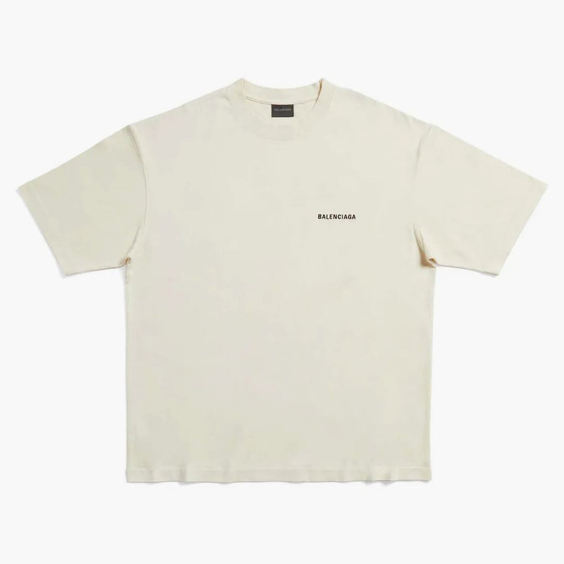 Balenciaga Back Logo Medium Fit T-Shirt Cream