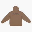 Balenciaga Back Logo Regular Fit Hoodie Dark Beige/Black