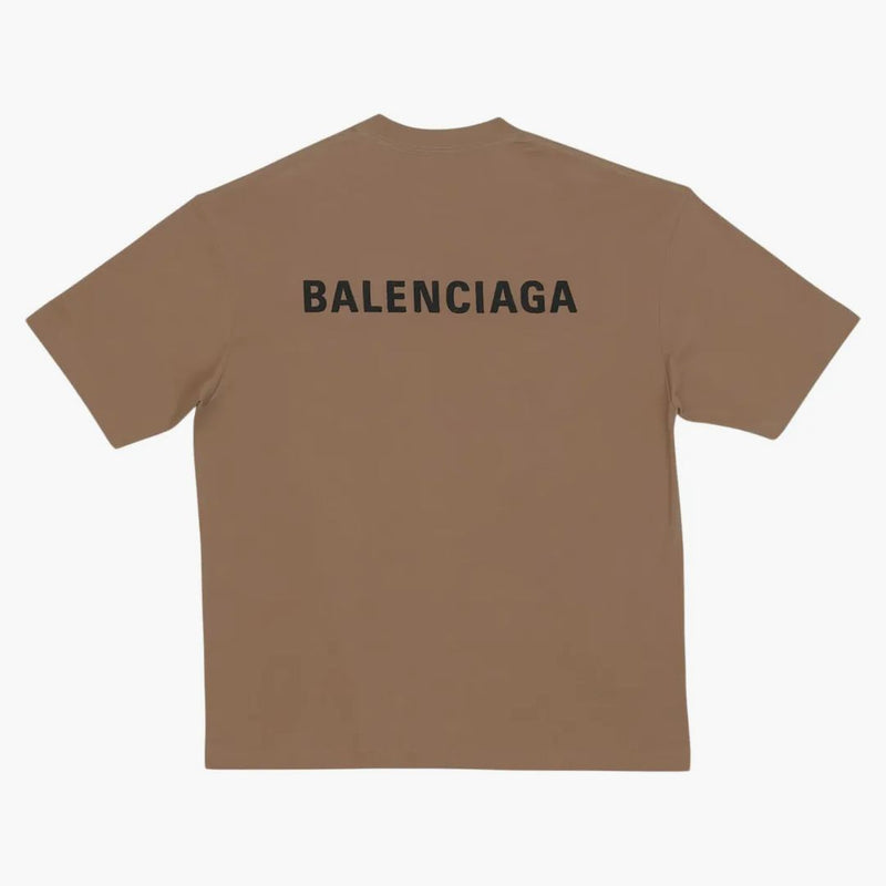 Balenciaga Back Logo Fit Regular Vintage Camiseta Beige oscuro/negro