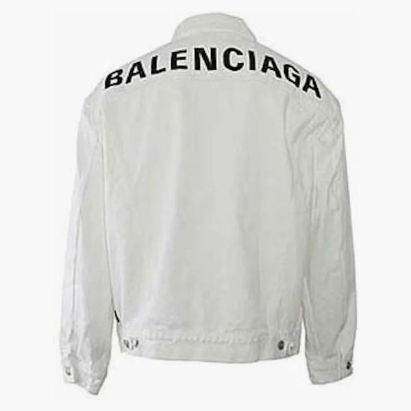 Balenciaga backlogo denim bunda bílá/černá