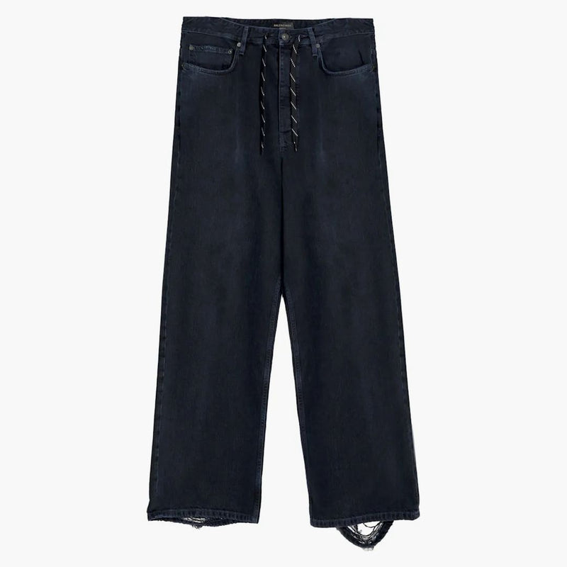 Balenciaga Baggy Drawsting Jeans Blue Denim