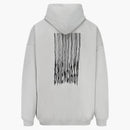 Balenciaga Barcode Logo Fleece Boxy Hoodie Gray