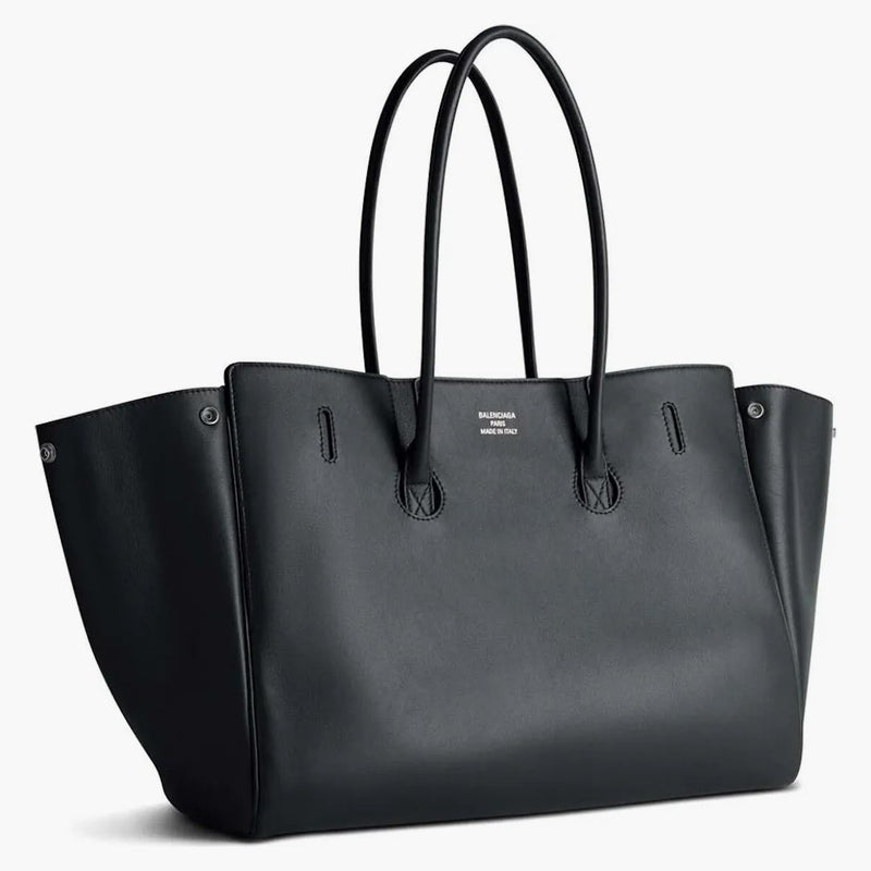 Balenciaga Bel Air Medium Carry TODO BOLSA Hardware de plata envejecido Negro