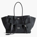 Balenciaga Bel Air Medium Carry All Bag Aged Silver Hardware Black