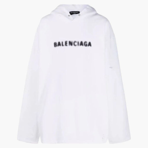Balenciaga Blogry Logo imprima sudadera blanca
