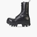 Balenciaga Bulldozer Laceup Boot Black Calfskin