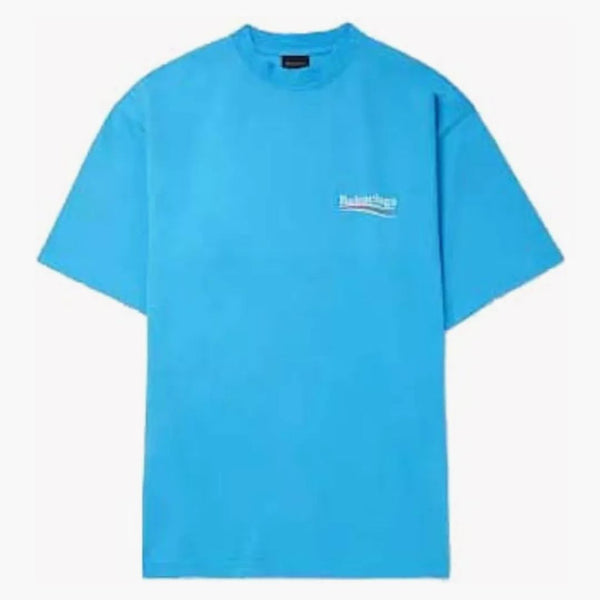 Balenciaga campaña camiseta de gran tamaño azul
