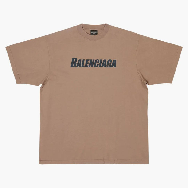Balenciaga Caps Boxy Fit Vintage Jersey tričko světle hnědé/černé
