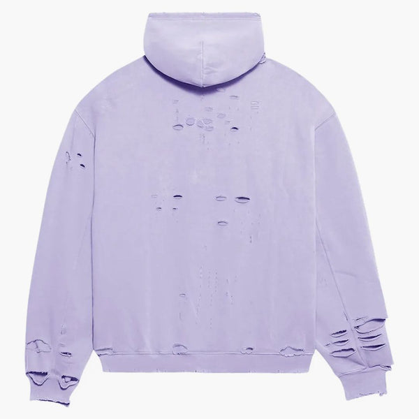 Balenciaga Caps förstörda överdimensionerade fit hoodie Light Purple/White
