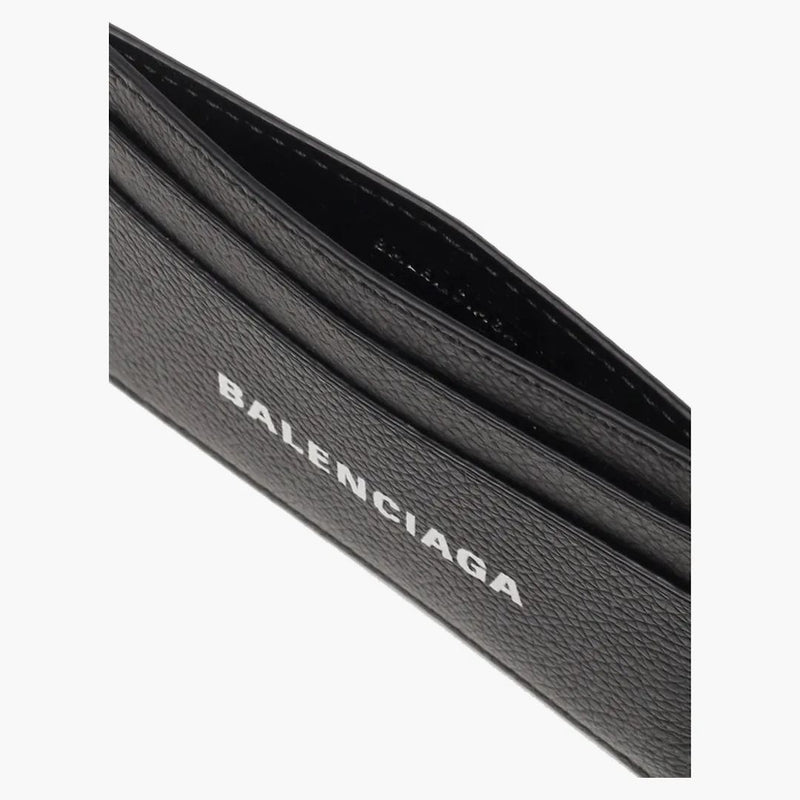 Balenciaga Logo Impresión (Ranura de 4 tarjetas) Soporte de tarjeta Negro/Blanco