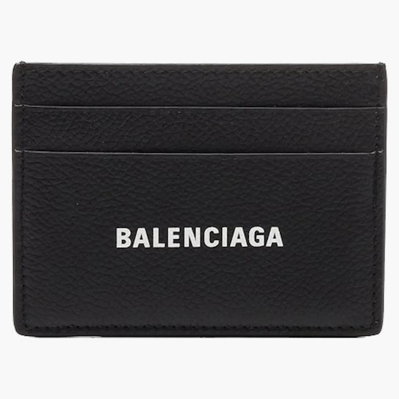 Balenciaga Logo Impresión (Ranura de 4 tarjetas) Soporte de tarjeta Negro/Blanco