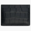 Balenciaga Card Holder Crocodile Embossed Black