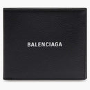 Balenciaga Cash Square (Slot de 8 tarjetas 2 Commartes Bill) Billetera doblada Negro/Blanco
