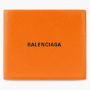 Balenciaga Cash Square (8 Card Slot 2 Bill Commartments) Folded Wallet Orange/Black