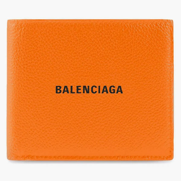 Balenciaga Cash Square (8 kortplats 2 Bill Bumrings) vikta plånbok orange/svart