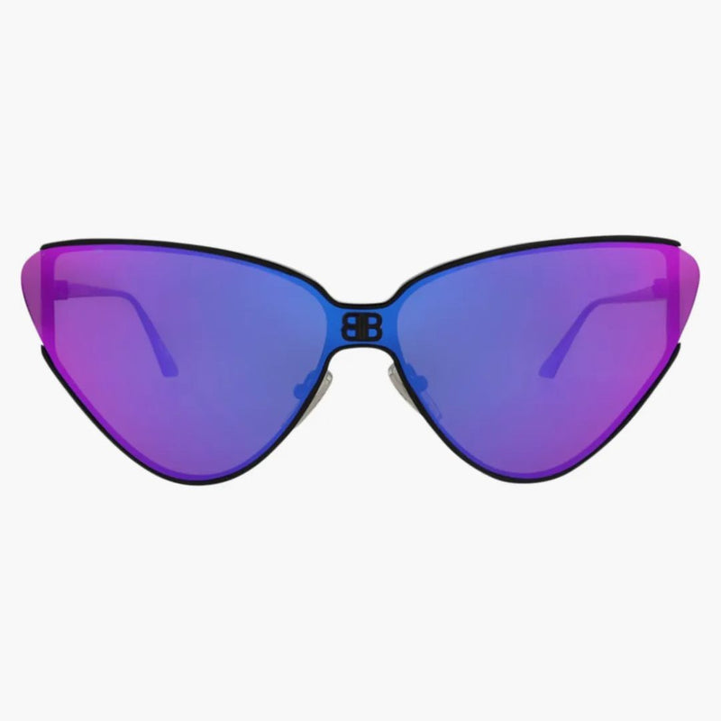 Gafas de sol de metal de los ojos Balenciaga Cat Black/Black/Violet (BB0191S-30011959-003)