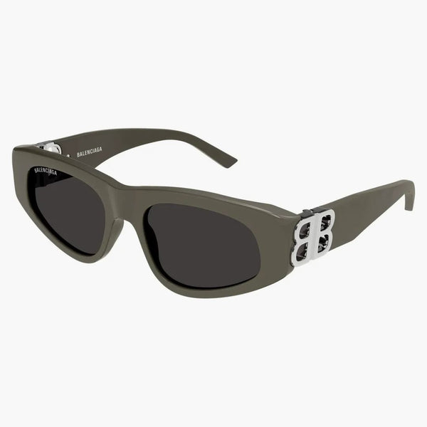 Balenciaga Cat Eye O occhiali da sole argento marrone/grigio (BB0095S-023)